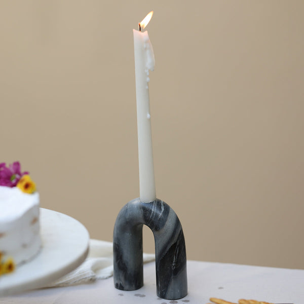 Marble Candle Holder | Grey | 5 inches