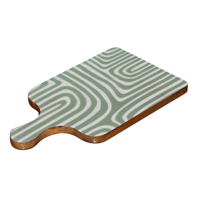 Wooden Serving Platter | Mango Wood | Green | 4 inches