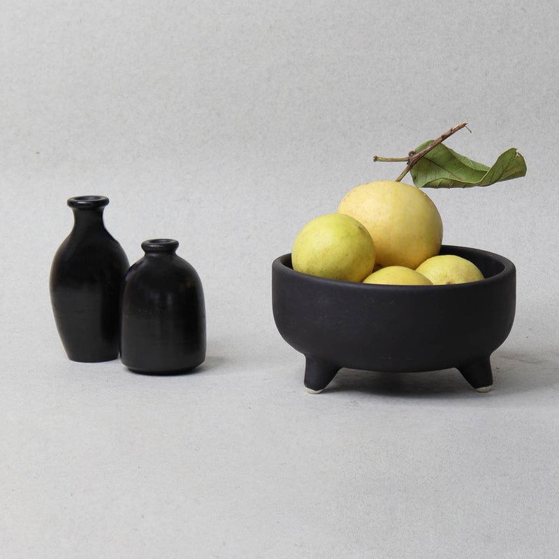 Ceramic Serving Bowl | Black | 4 inches