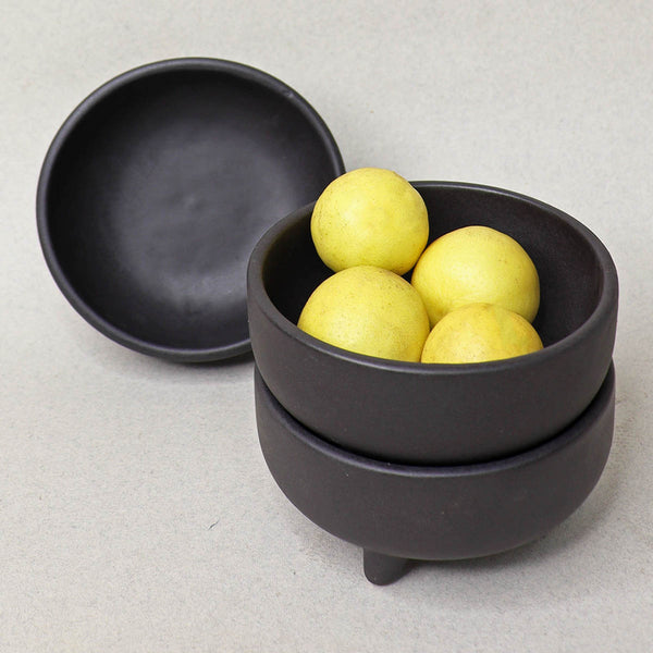 Ceramic Serving Bowl | Black | 4 inches