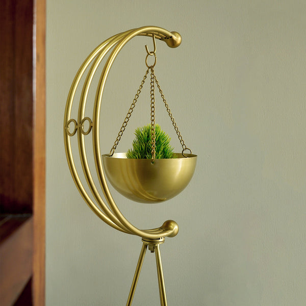 Iron Vertical Planter | Tripod Design | Gold | 36 inches