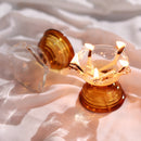 Glass Diya Holder | Amber Brown | 5 inches