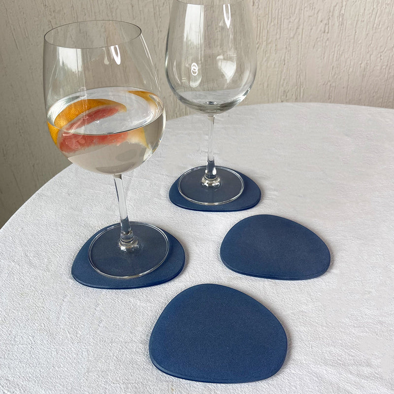 Glass Table Coasters | Blue | Set of 4