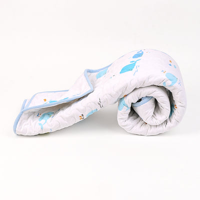 Organic Cotton Baby Quilt | Muslin Blanket for Baby | Blue Whale Print.