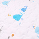 Organic Cotton Baby Quilt | Muslin Blanket for Baby | Blue Whale Print.