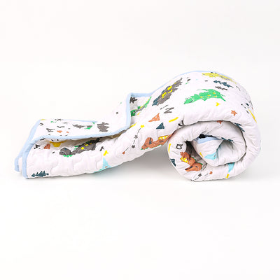 Organic Cotton Baby Quilt | Muslin Blanket for Baby | Dino Park Print.