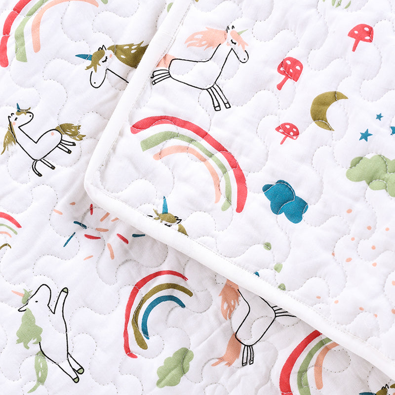 Organic Cotton Baby Blanket | Unicorn Print.