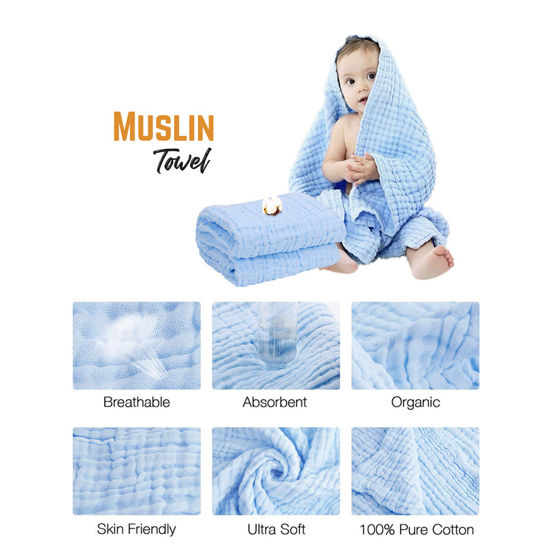 Newborn Baby Gifts | Organic Cotton Muslin Gift Hamper | Pack of 19.