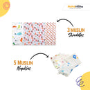 Newborn Baby Gifts | Organic Cotton Muslin | Pack of 35.