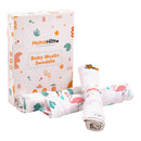 Organic Cotton Muslin Baby Swaddles | White | Set of 3.