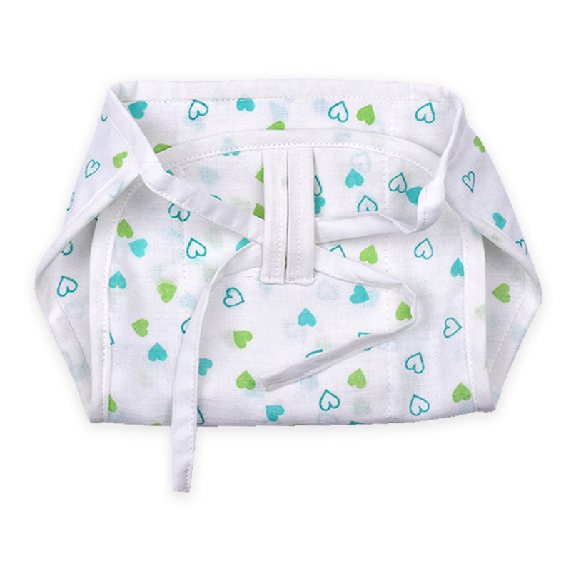 Organic Cotton Muslin Baby Jabla & Nappy Set | White | Pack of 5