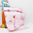 Organic Cotton Baby Quilt | Pink | Butterfly Print.