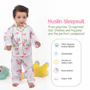 Organic Cotton Unisex Kids Pajama Set Combo |Night Suit | Sleepwear, Blue Flamingo.