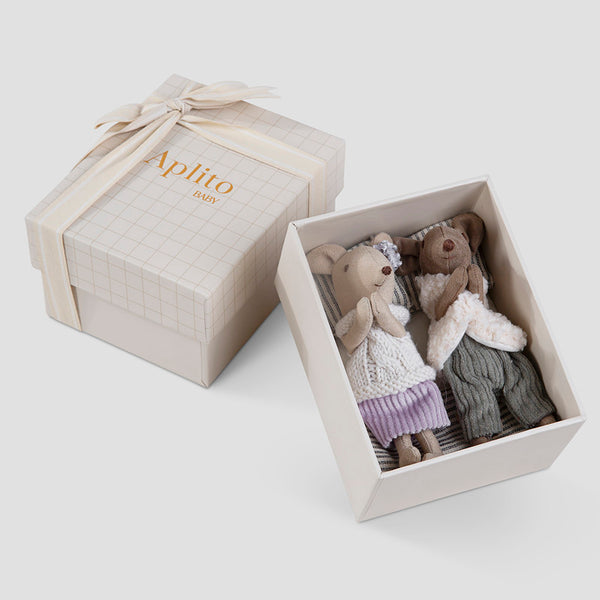 Soft Toy for Baby & Kids | Mouse Set | Pip And Poppy | Beige.