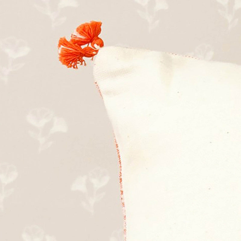 Shorshe Cotton Cushion Cover | White | 16x16 Inches