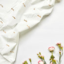 Organic Cotton Bed Sheet Set | Floral Print | White