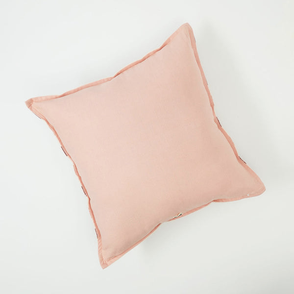Pink Cotton Cushion Cover | Stripe | 16x16 Inches
