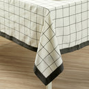 Checkered Table Cloth | Ivory & Grey | 60x90 Inches