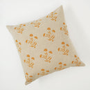 Meadow Cotton Cushion Cover | Mustard & Beige | 18x18 Inches
