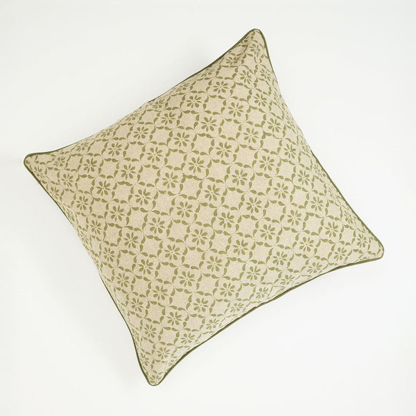 Souk Cotton Cushion Cover | Olive | 20x20 Inches