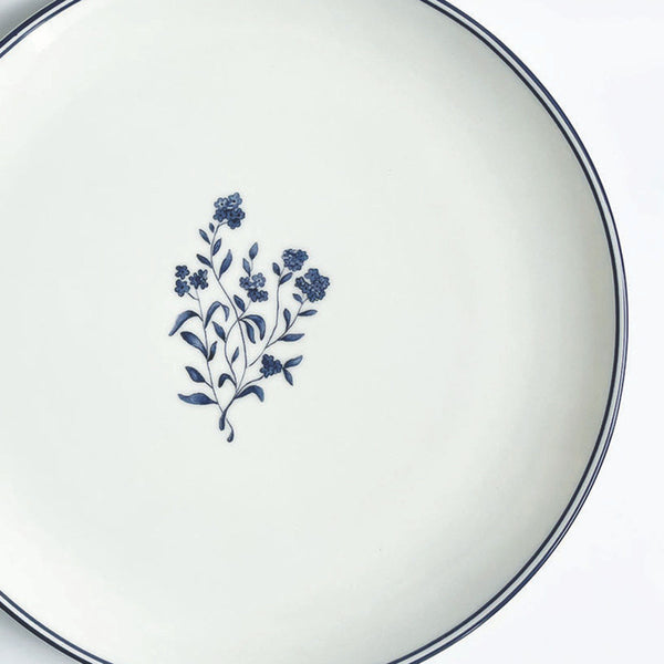 Porcelain Dinner Plates | Cicely | White & Blue | Set of 2