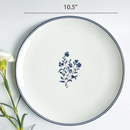 Porcelain Dinner Plates | Cicely | White & Blue | Set of 2