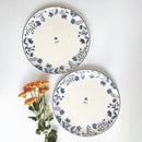 Porcelain Dinner Plates | Eden | White & Blue | Set of 2