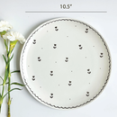 Porcelain Dinner Plate | Ditsy | White & Black | Set of 2