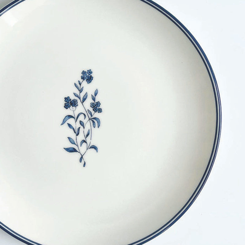 Porcelain Quarter Plates | Cicely | White & Blue | Set of 2