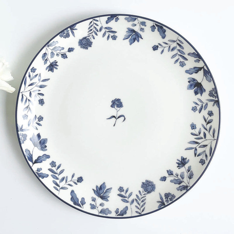 Porcelain Quarter Plates | Eden | White & Blue | Set of 2