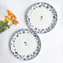 Porcelain Quarter Plates | Eden | White & Blue | Set of 2