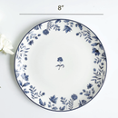 Porcelain Quarter Plates | Eden | White & Blue | Set of 2