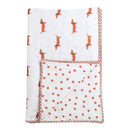 Mul Cotton Kids Blanket | Reversible | White & Brown | Reversible | White & Brown | 101 x 152 cm