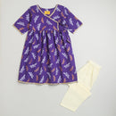 Girls Cotton Kurta Pajama | Butterfly Print | Violet