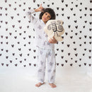 Cotton Night Suit for Kids | Monkey Design | White & Black