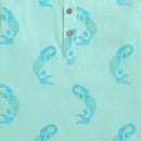 Cotton Night Suit for Kids | Mermaid Design | Sea Blue