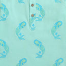 Cotton Night Suit for Kids | Mermaid Design | Sea Blue.