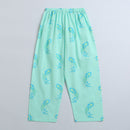 Cotton Night Suit for Kids | Mermaid Design | Sea Blue.