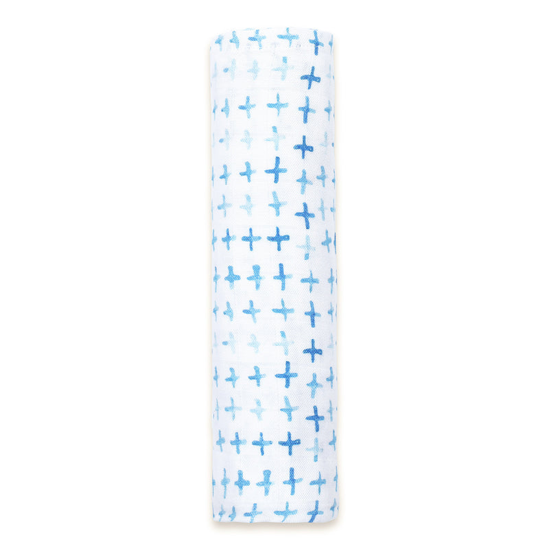 Bamboo Muslin Baby Swaddle | Blue | 105 x 105 cm | Set of 2