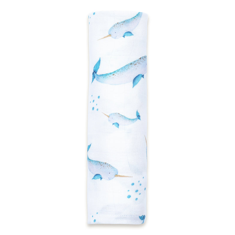 Bamboo Muslin Baby Swaddle | Blue | 105 x 105 cm | Set of 2