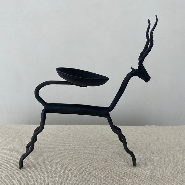 Wrought Iron Tea Light Holder | Candle Stand | Deer Design | Black | 6 inches