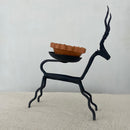 Wrought Iron Tea Light Holder | Candle Stand | Deer Design | Black | 6 inches