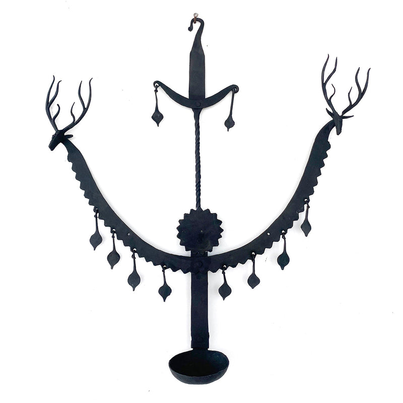 Wrought Iron Candle Holder | Tea Light Stand | Wall Mounted | Black | 18 inches