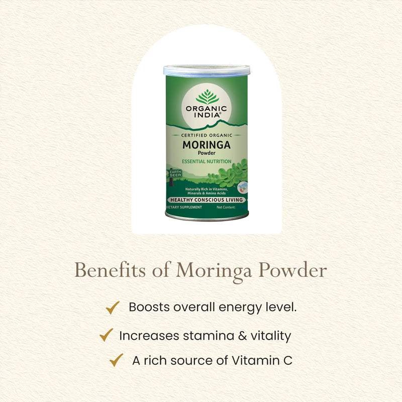 Organic India Moringa Powder | 100 g | Pack of 2