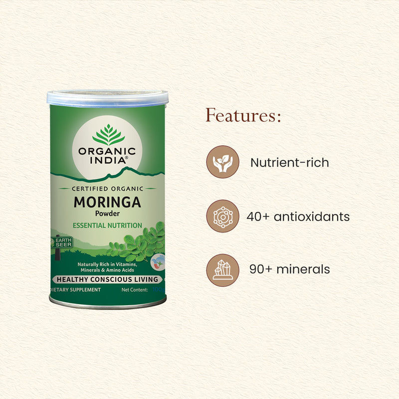 Organic India Moringa Powder | 100 g | Pack of 2