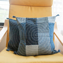 Upcycled Denim Cushion Covers | Spiral Design | Blue