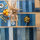 Upcycled Denim Table Coasters | Criss-Crossed Design | Blue