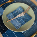 Upcycled Denim Table Coasters | Boxed Design | Blue