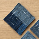 Upcycled Denim Table Coasters | Boxed Design | Blue
