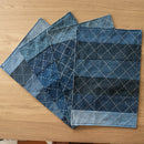 Upcycled Denim Table Mats | Criss-Crossed Design | Blue